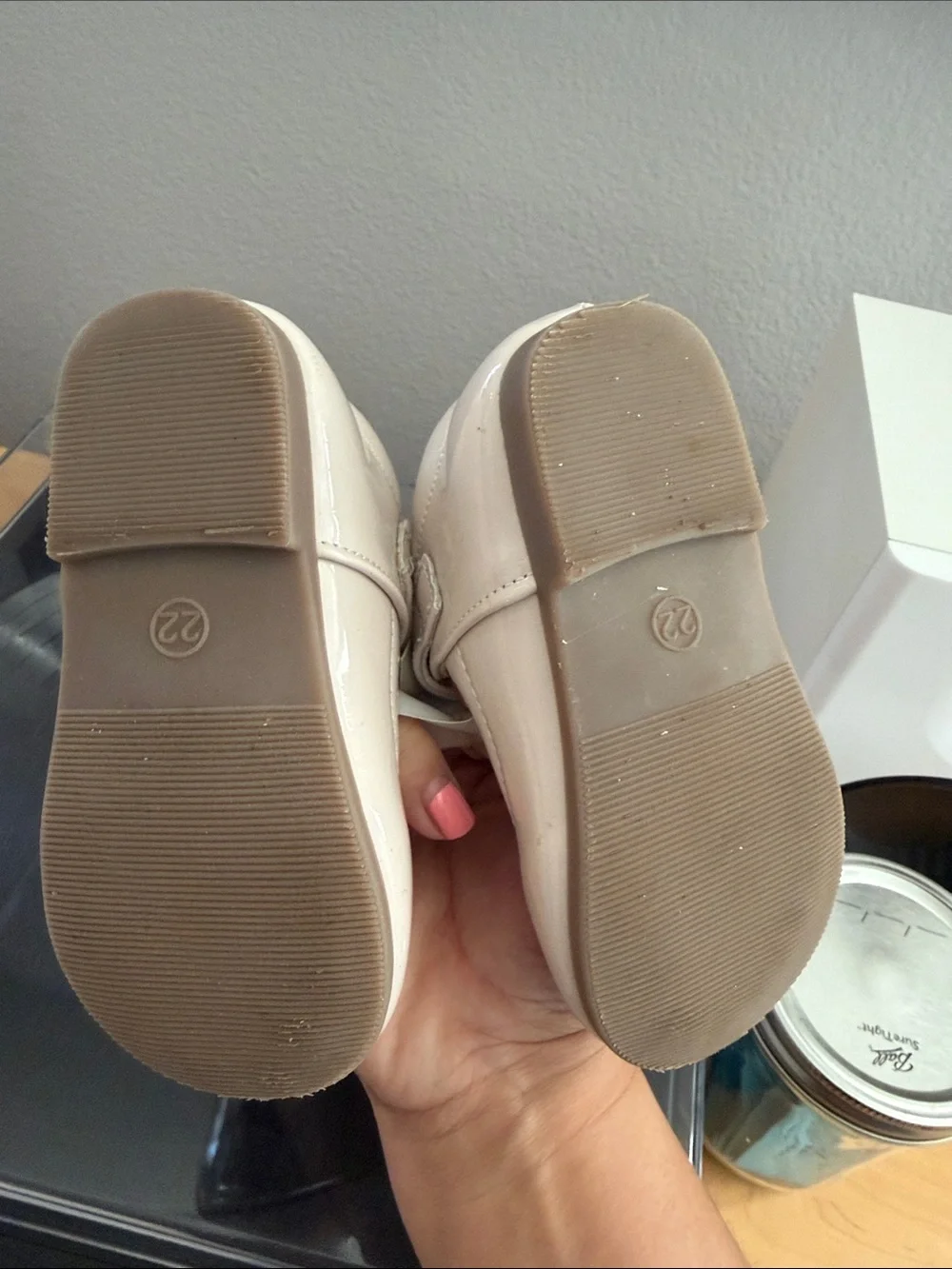 Dior Cream Patent Mary Jane Shoes with Satin Bow